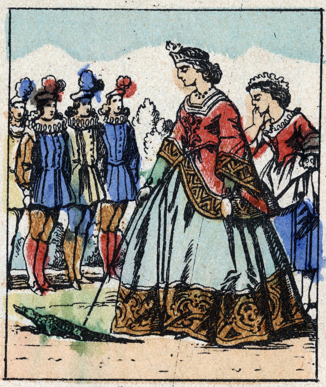 Illustration des Märchens „Aschenputtel oder Der kleine Glasschuh“ von Charles Perrault. Holzstich von Imaging Pellerin - Epinal, Ende des 19. Jahrhunderts von French School