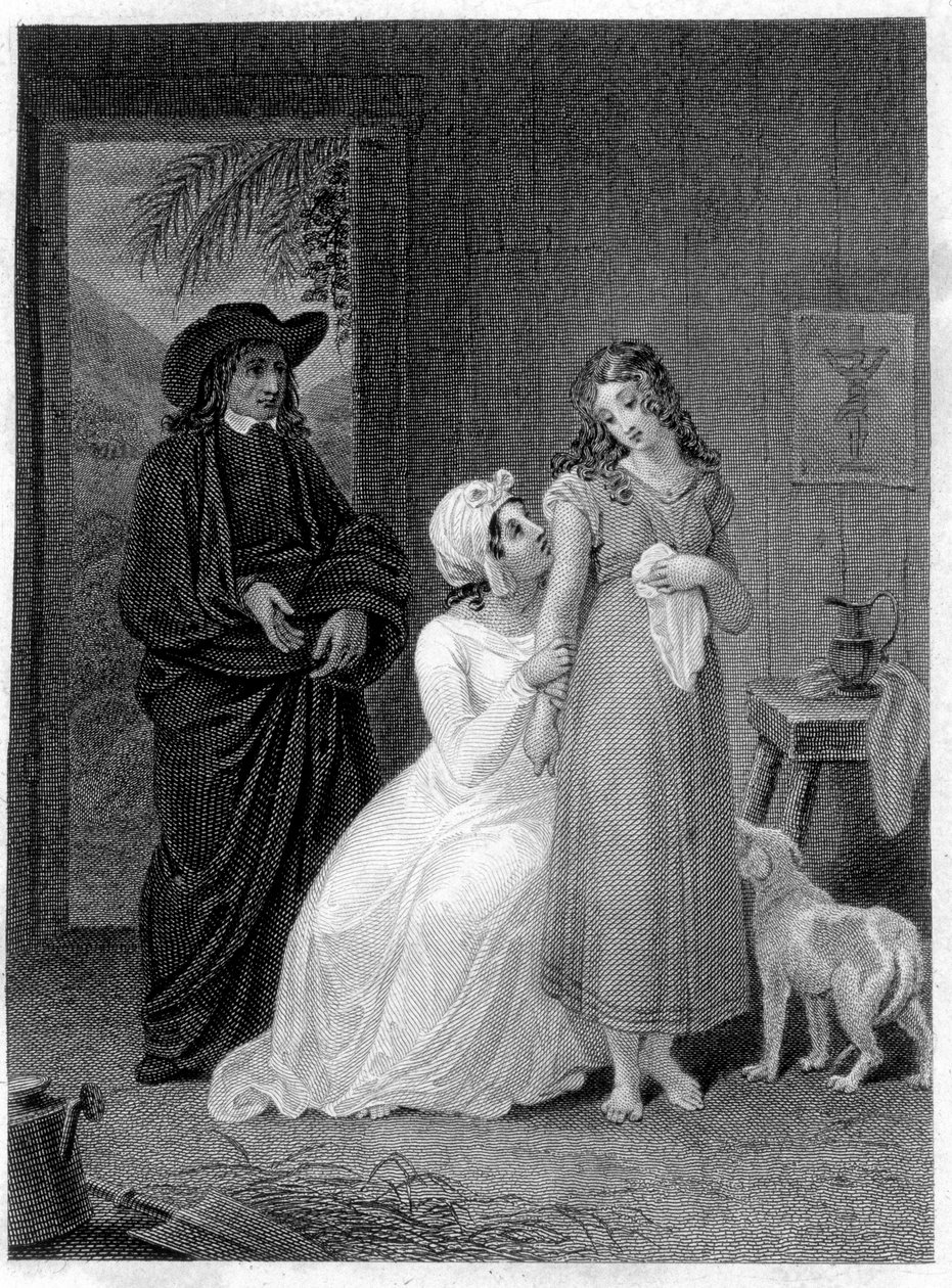 Illustration von „Paul und Virginia“: Virginia. Roman von Henri Bernardin de Saint Pierre, französischer Schriftsteller (1737-1814) von French School