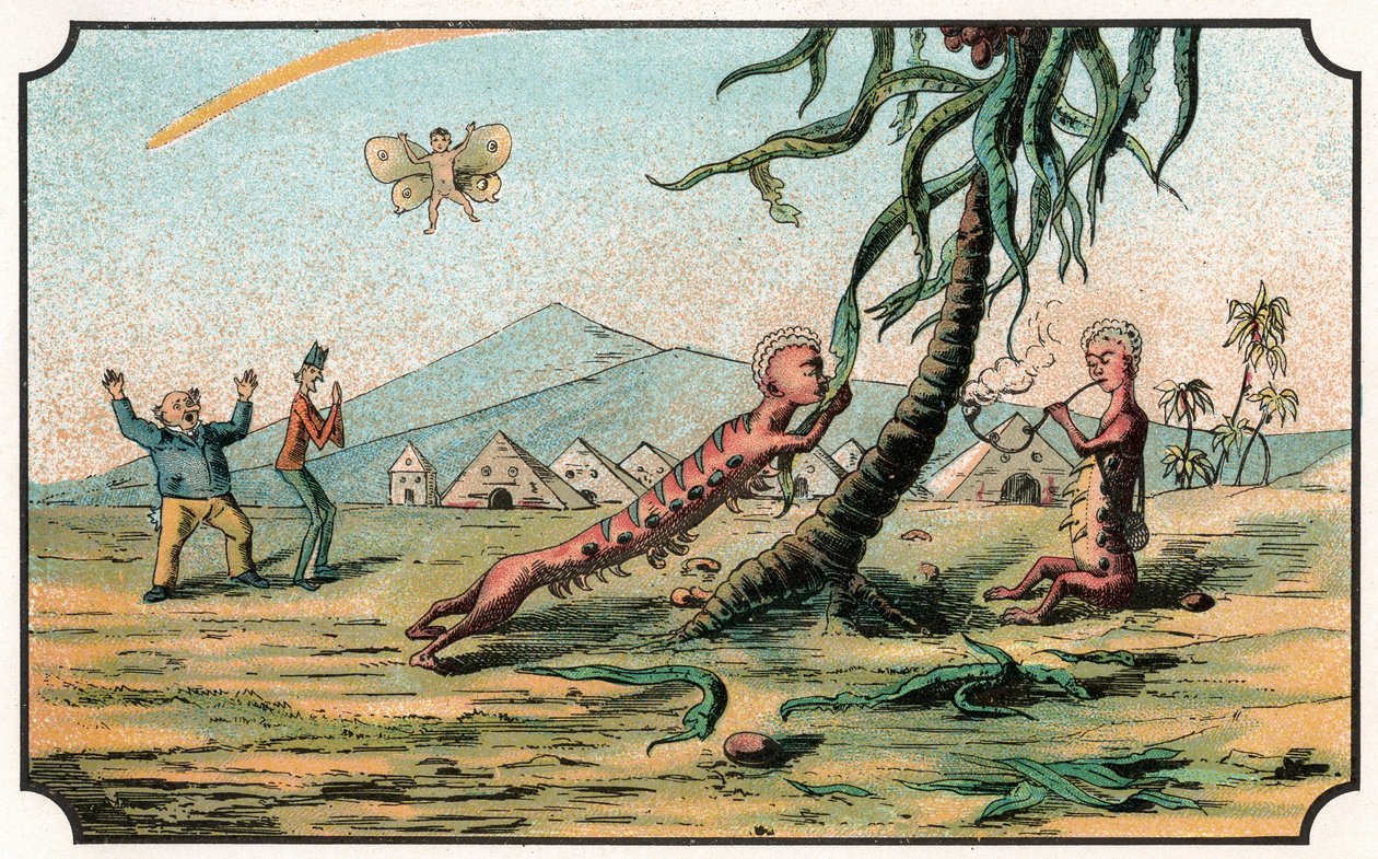 Illustration des Buches "Reise zum Mond vor 1900" von A. de Ville-d