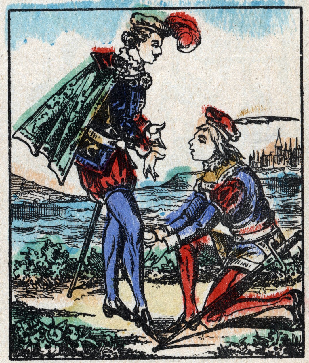 Illustration zu dem Märchen „Die Abenteuer von Groß Flandrin“. Holzstich von Imaging Pellerin - Epinal, sd. Ende des 19. Jahrhunderts. von French School