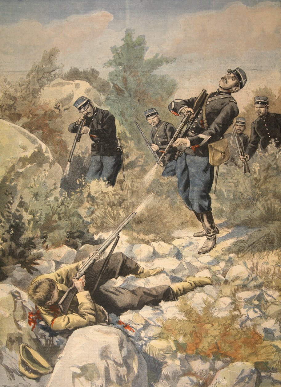 In Korsika: Polizei und Gangster, Illustration aus Le Petit Journal: Supplement illustre, 1898 von French School