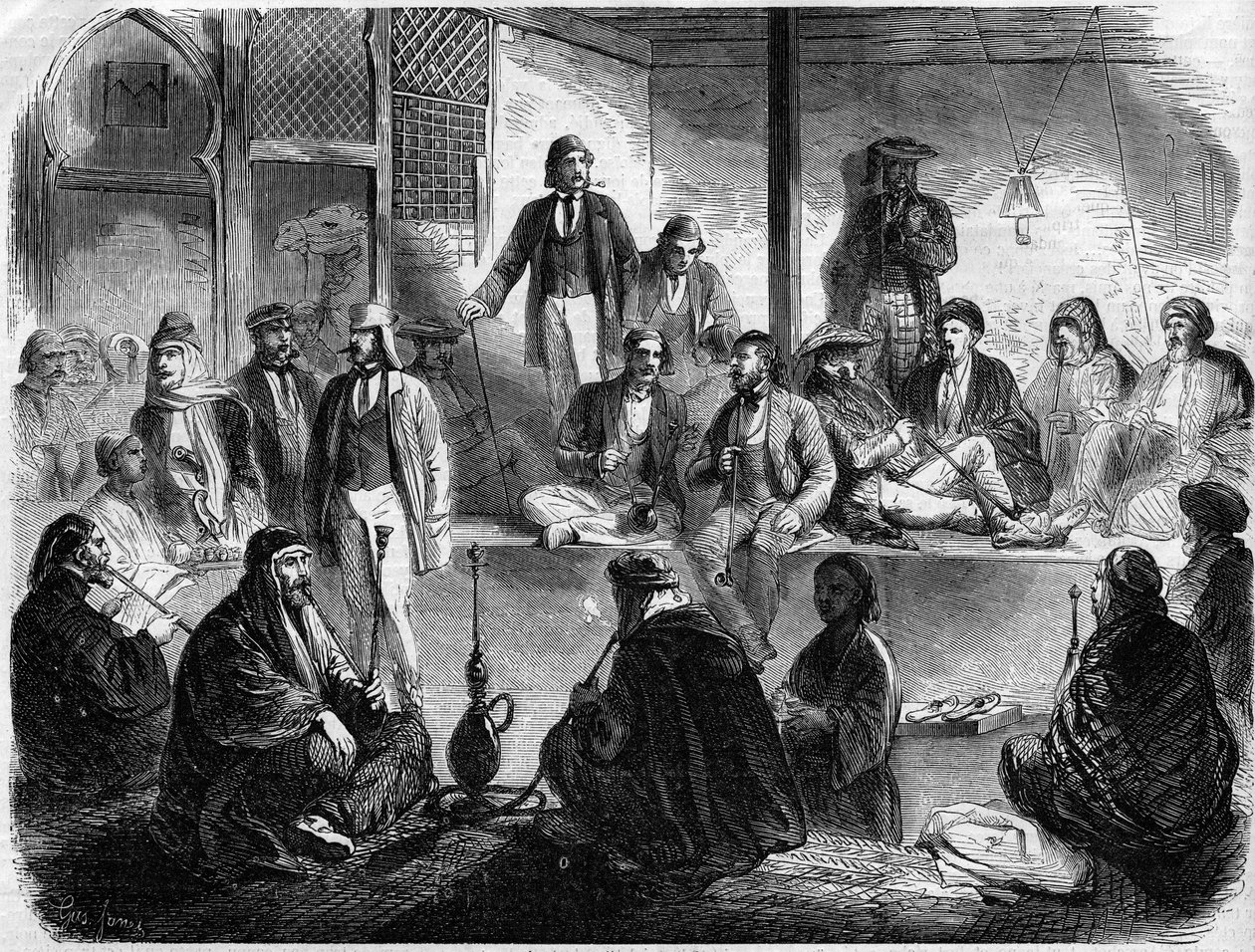 Innenansicht eines Cafés in Suez (Ägypten) von French School