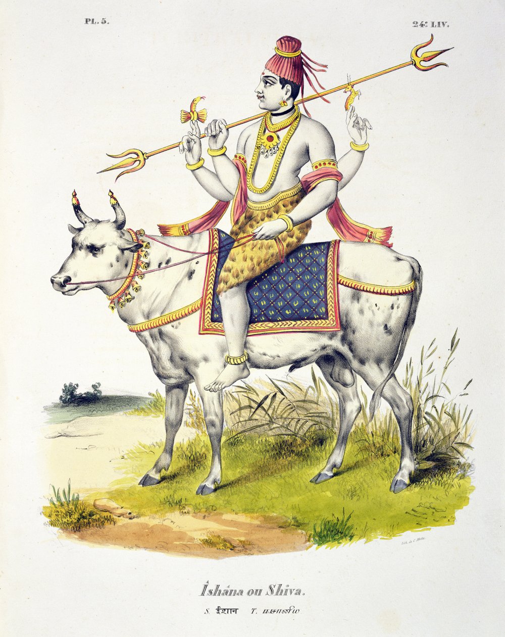 Ishana oder Shiva, graviert von C. de Motte (1785-1836) von French School