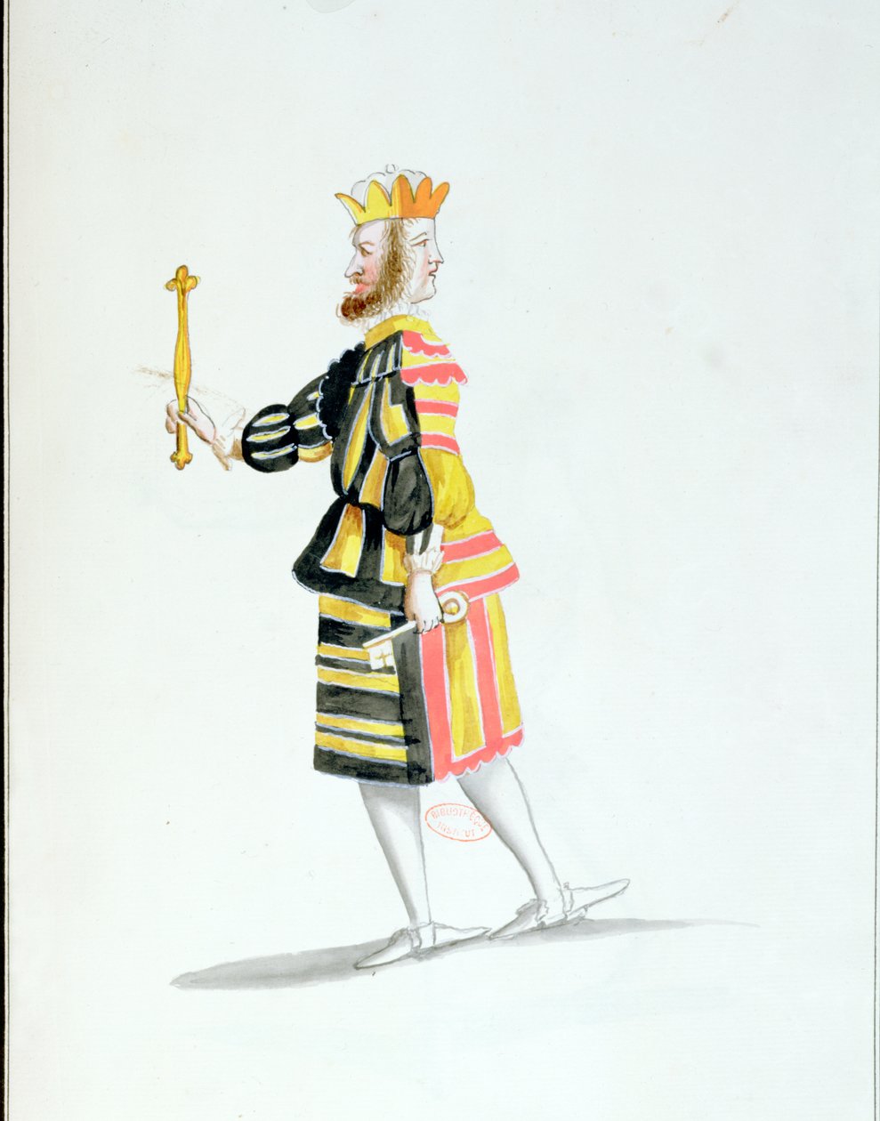 Janus-Kostüm für das Ballet de la Nuit von Jean-Baptiste Lully (1632-87), getanzt von Ludwig XIV., 23. Februar 1653 von French School