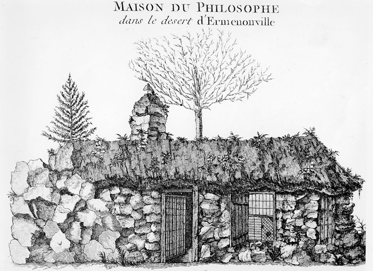 Einsiedelei von Jean-Jacques Rousseau in Ermenonville von French School