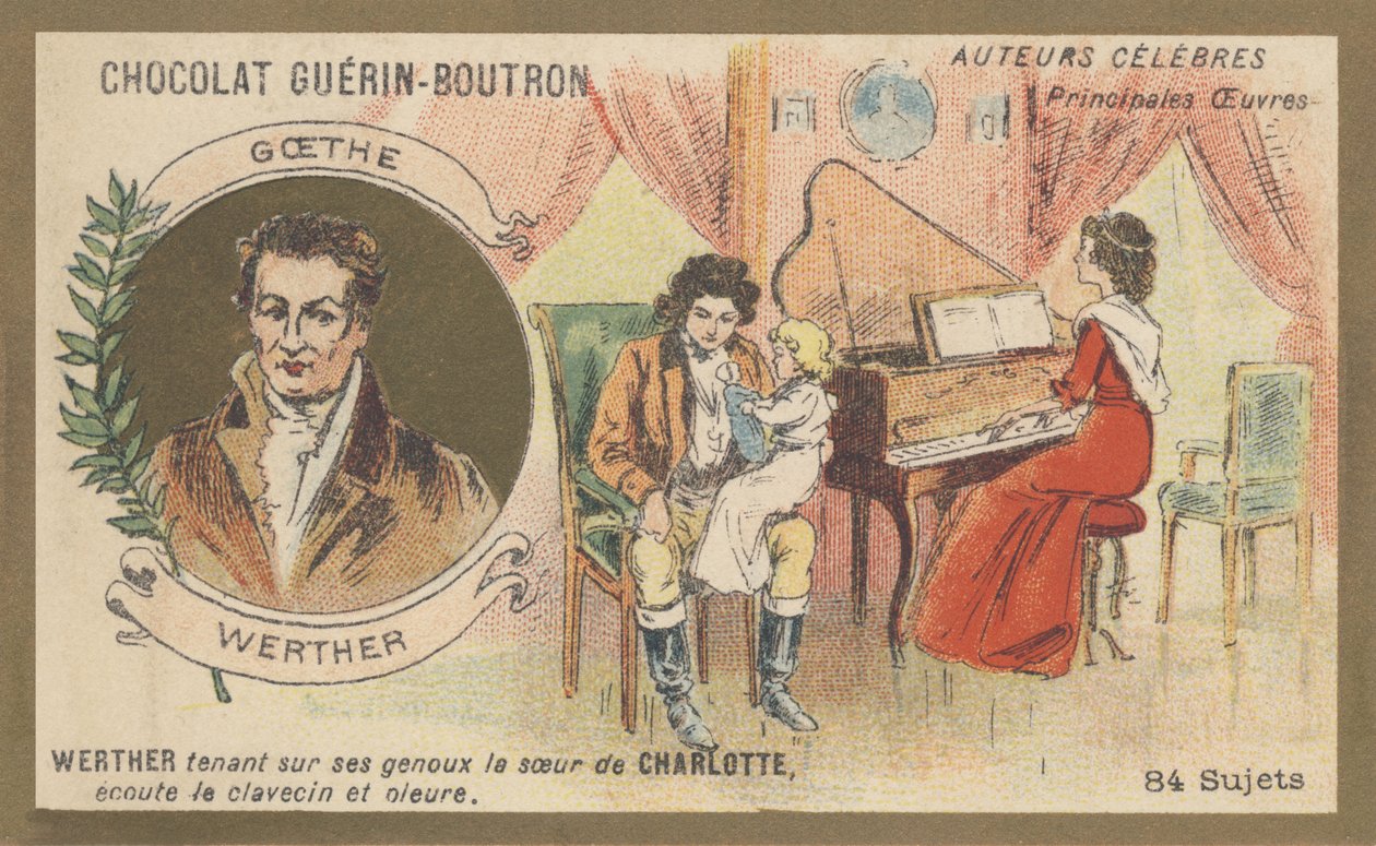 Johann Wolfgang (von) Goethe (1749-1832), deutscher Romanautor, Dramatiker, Dichter, Kunsttheoretiker und Staatsmann, Autor von „Die Leiden des jungen Werther“, Briefroman (1774) von French School
