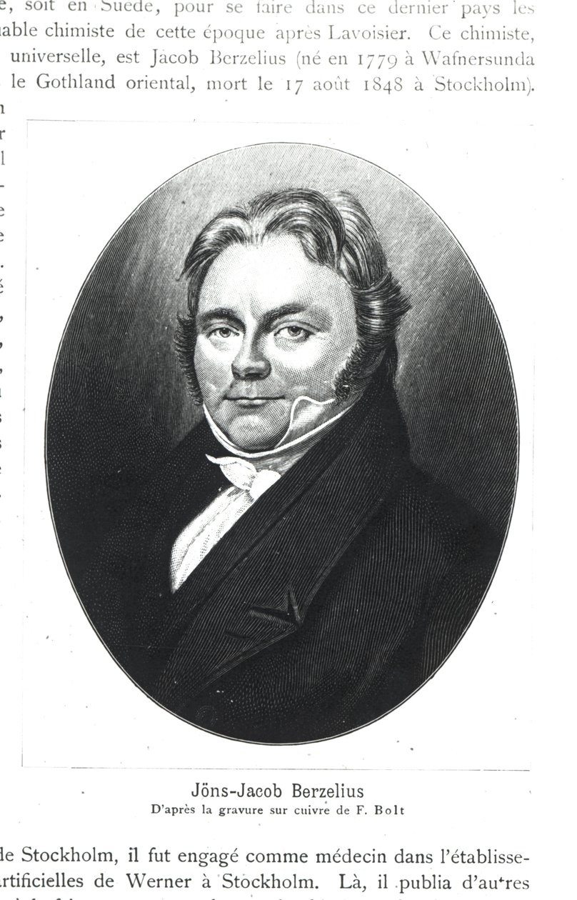 Jons Jakob Berzelius (1779-1848) nach einem Stich von F. Bolt von French School