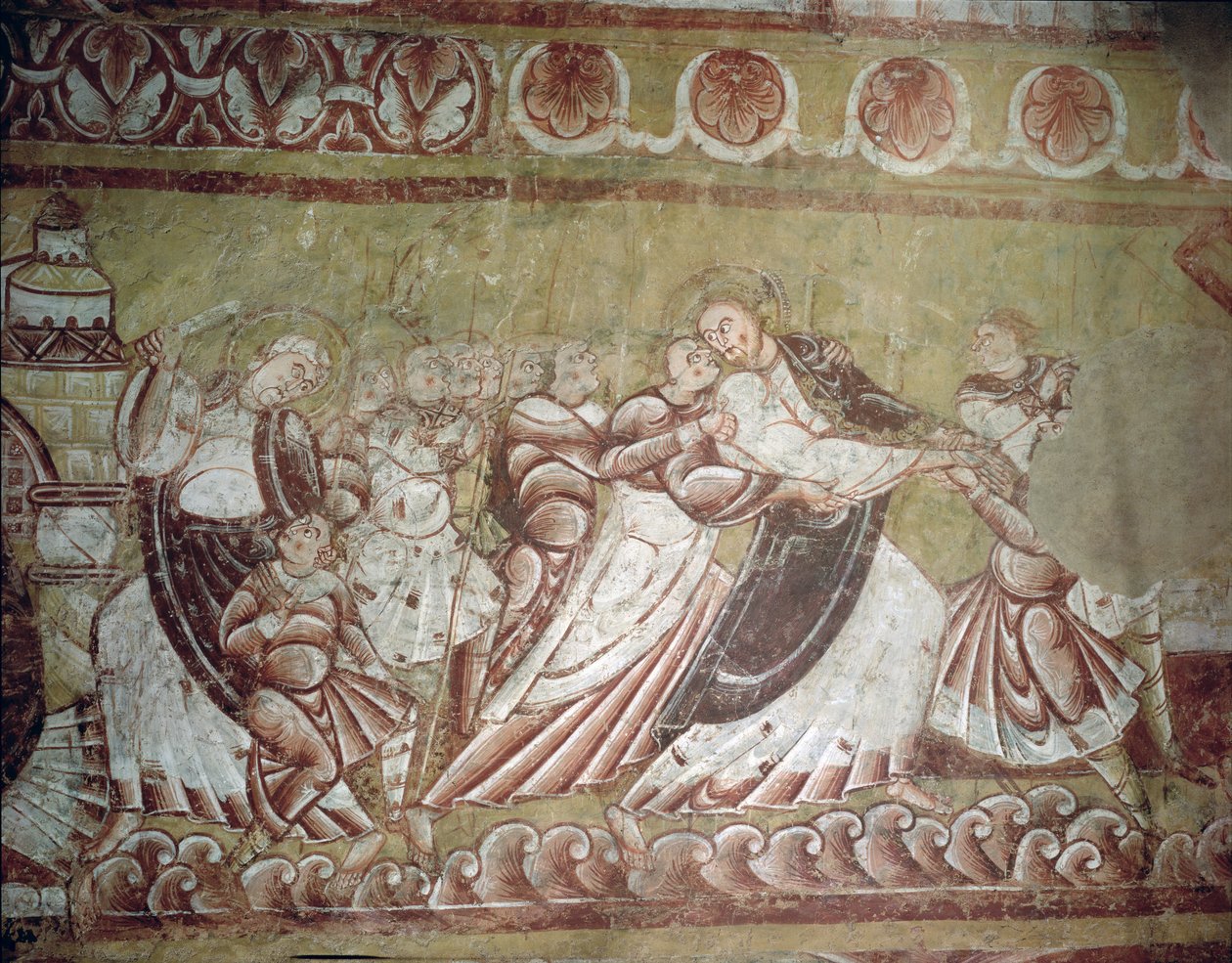Judas küsst Christus (Fresko) (Detail) von French School