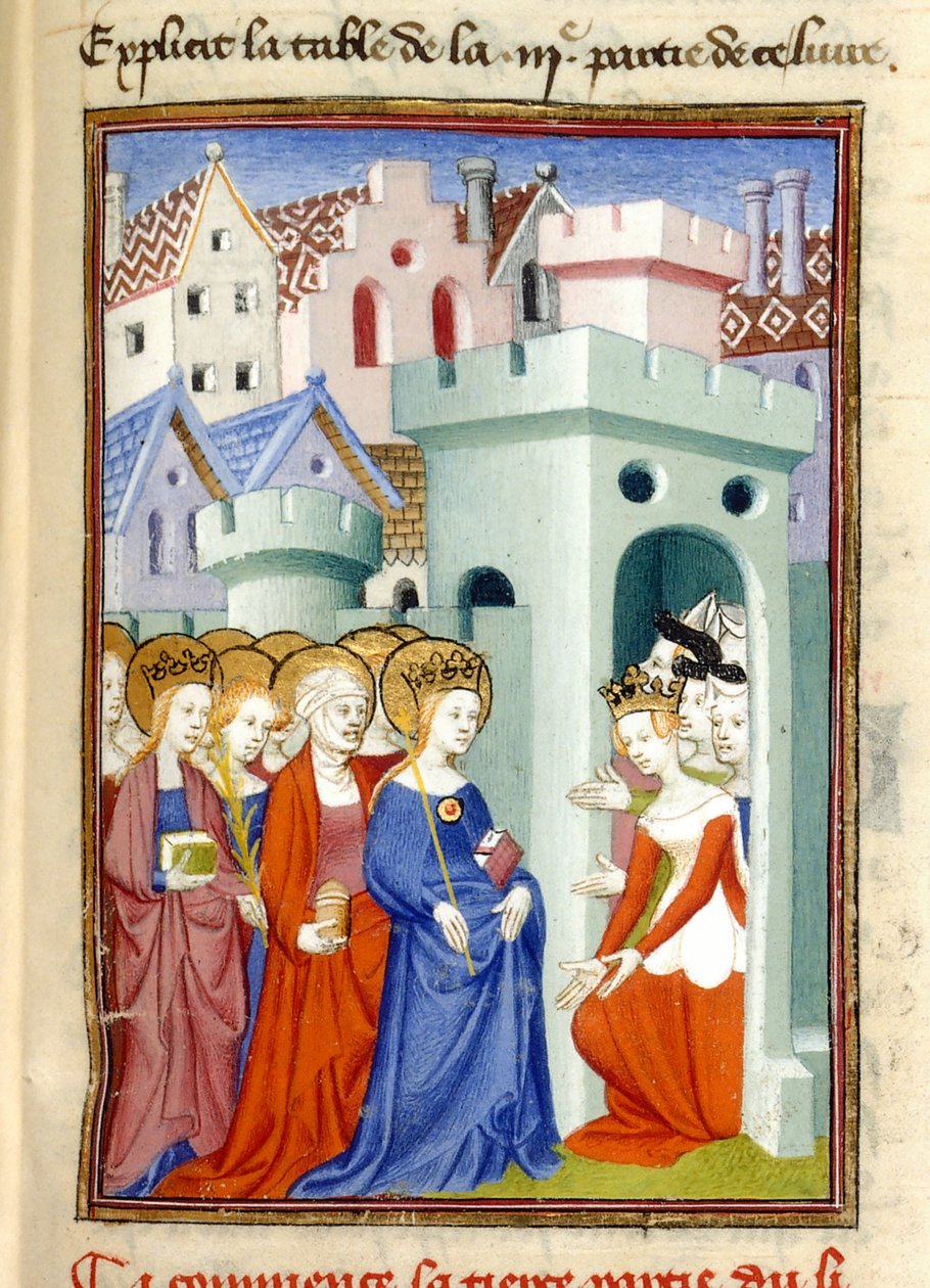 Gerechtigkeit, die Jungfrau und Heilige, MS Harley 4431, f.361r, Frankreich, ca. 1410-14 von French School