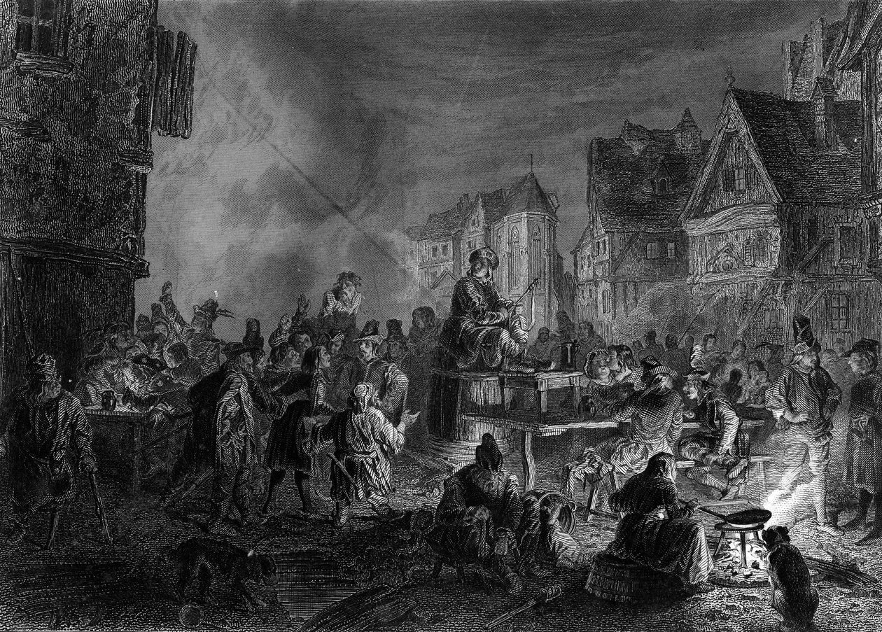 La cour des miracles. In „Notre Dame de Paris“ von Victor Hugo von French School