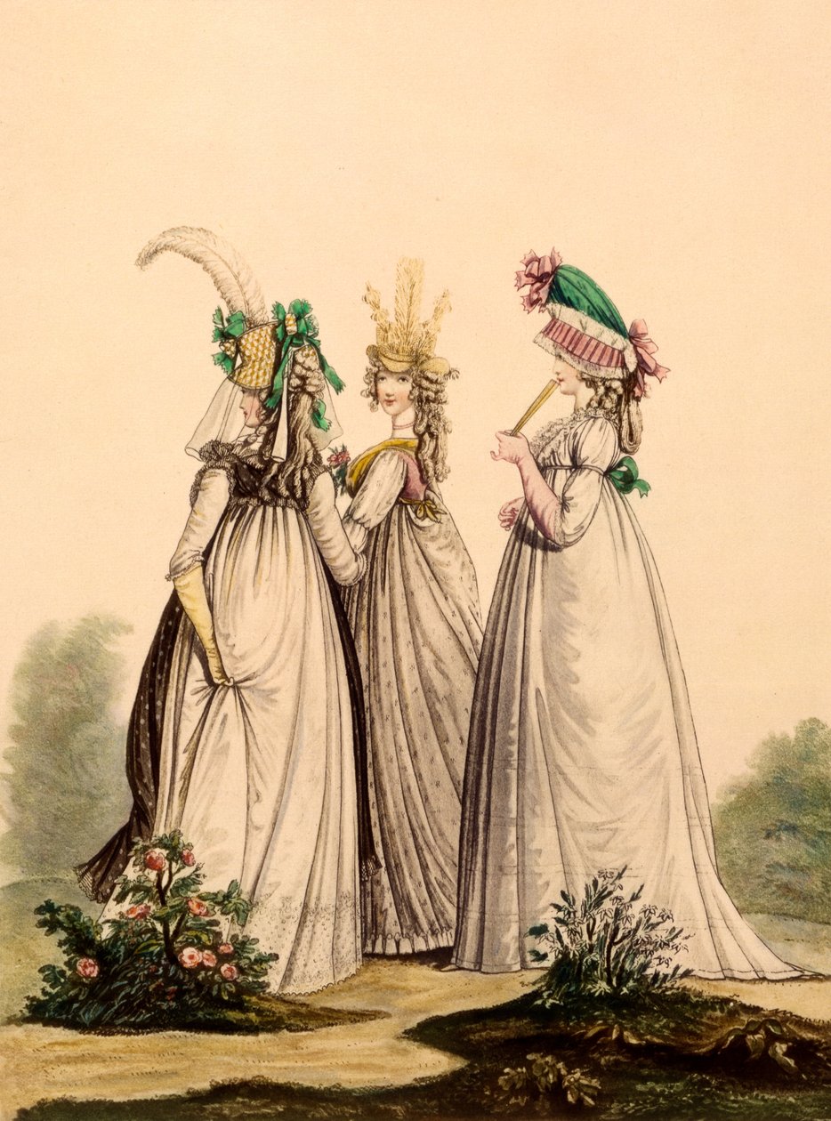 Damen in Tageskleidung - Modes Anglaises, 1795 von French School