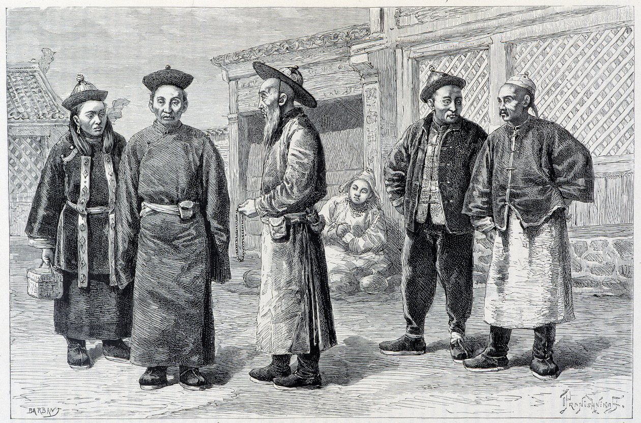Lamas und Mongolen von Ala-Chan - in „Die Weltreise“, 2. Halbjahr 1887 von French School