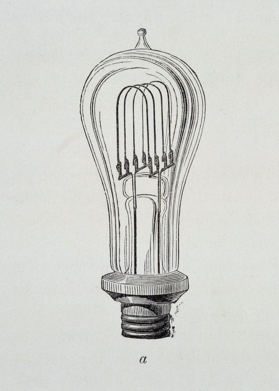 Edison Lampe - in „Die neuen Eroberungen der Wissenschaft“ von Figutree von French School