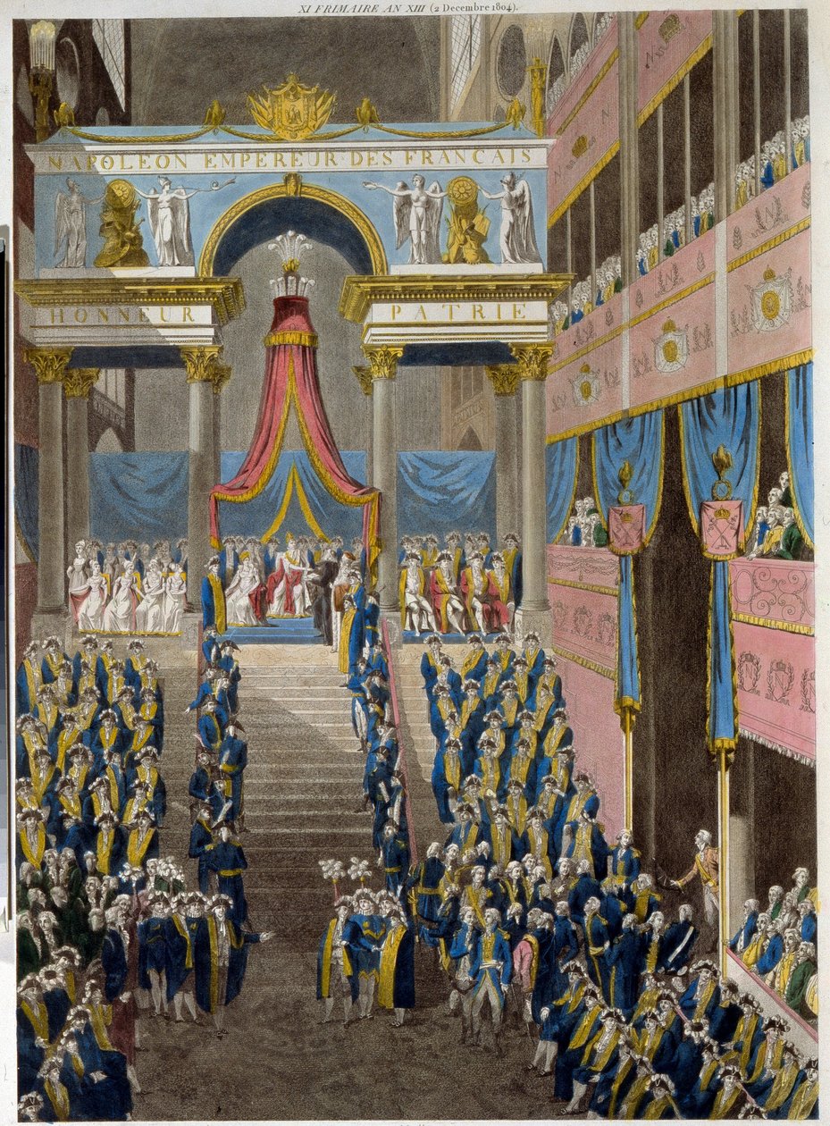 Die Krönung Napoleons am 2. Dezember 1804 von French School