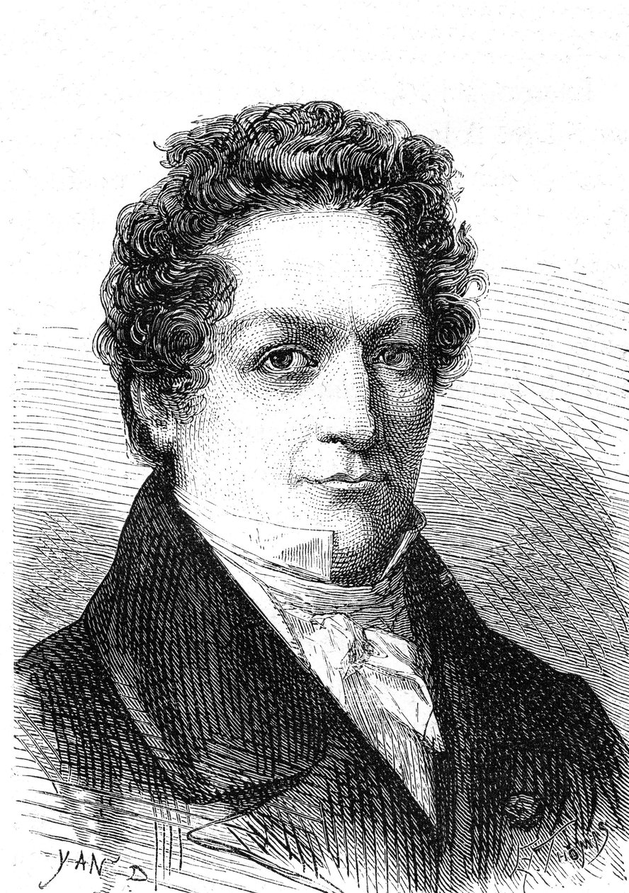 Louis Jacques Thenard (1777-1857), ein französischer Chemiker, entdeckte Bor und Sauerstoffwasser. Gravur 1867 von French School