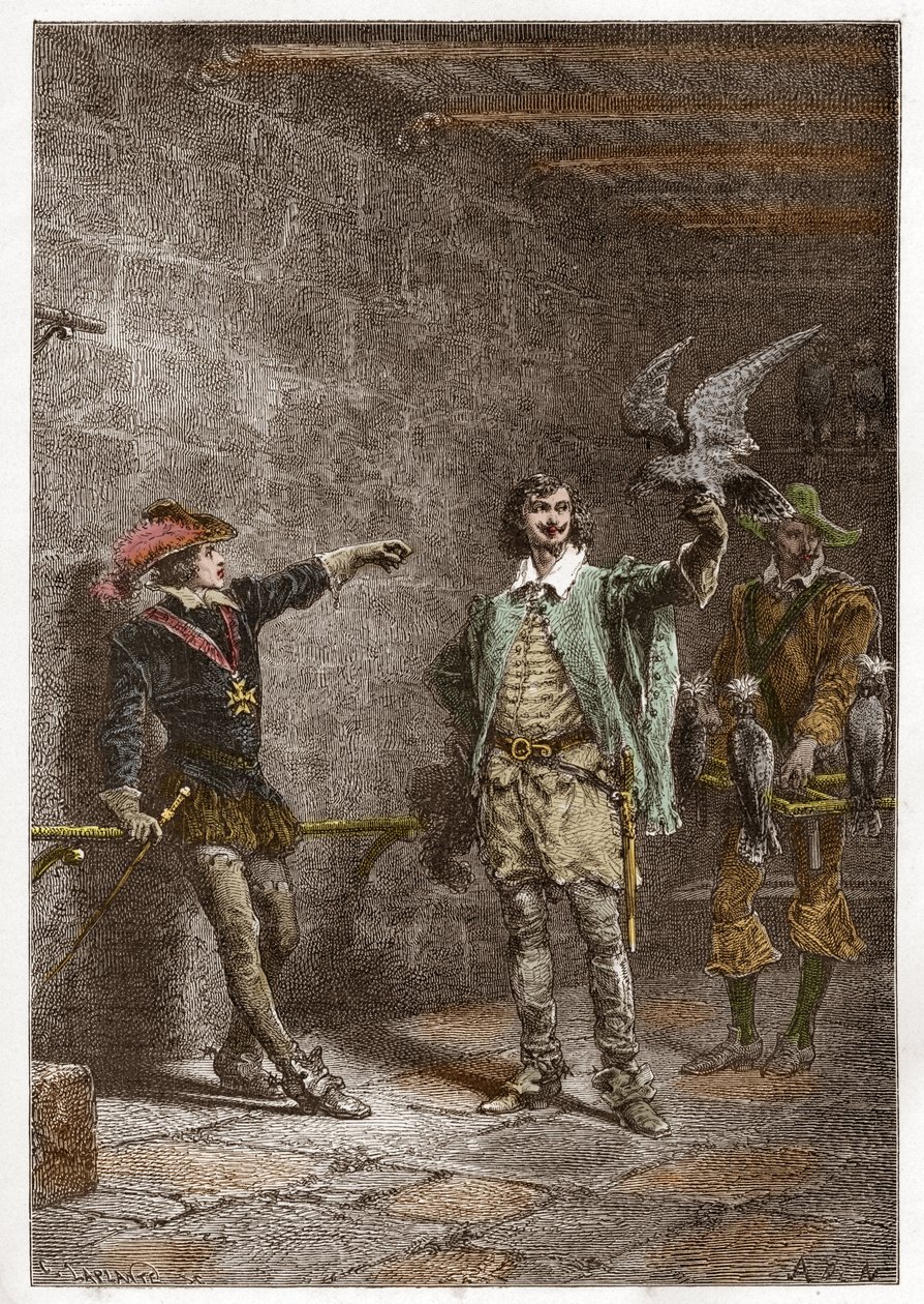 Louis XIII (1601-1643), genannt der Gerechte, im Alter von sechzehn Jahren, und sein Favorit Charles d