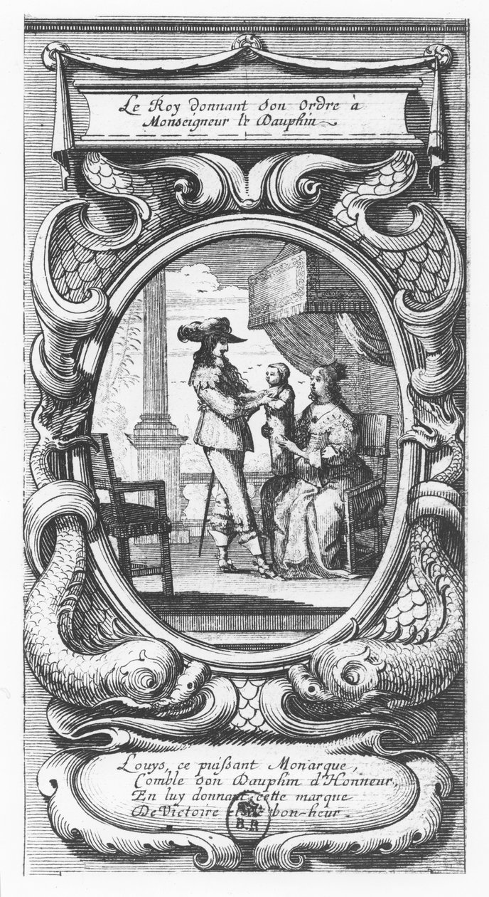 Ludwig XIII., König von Frankreich, gibt Befehle an Monseigneur le Dauphin (Stich) von French School