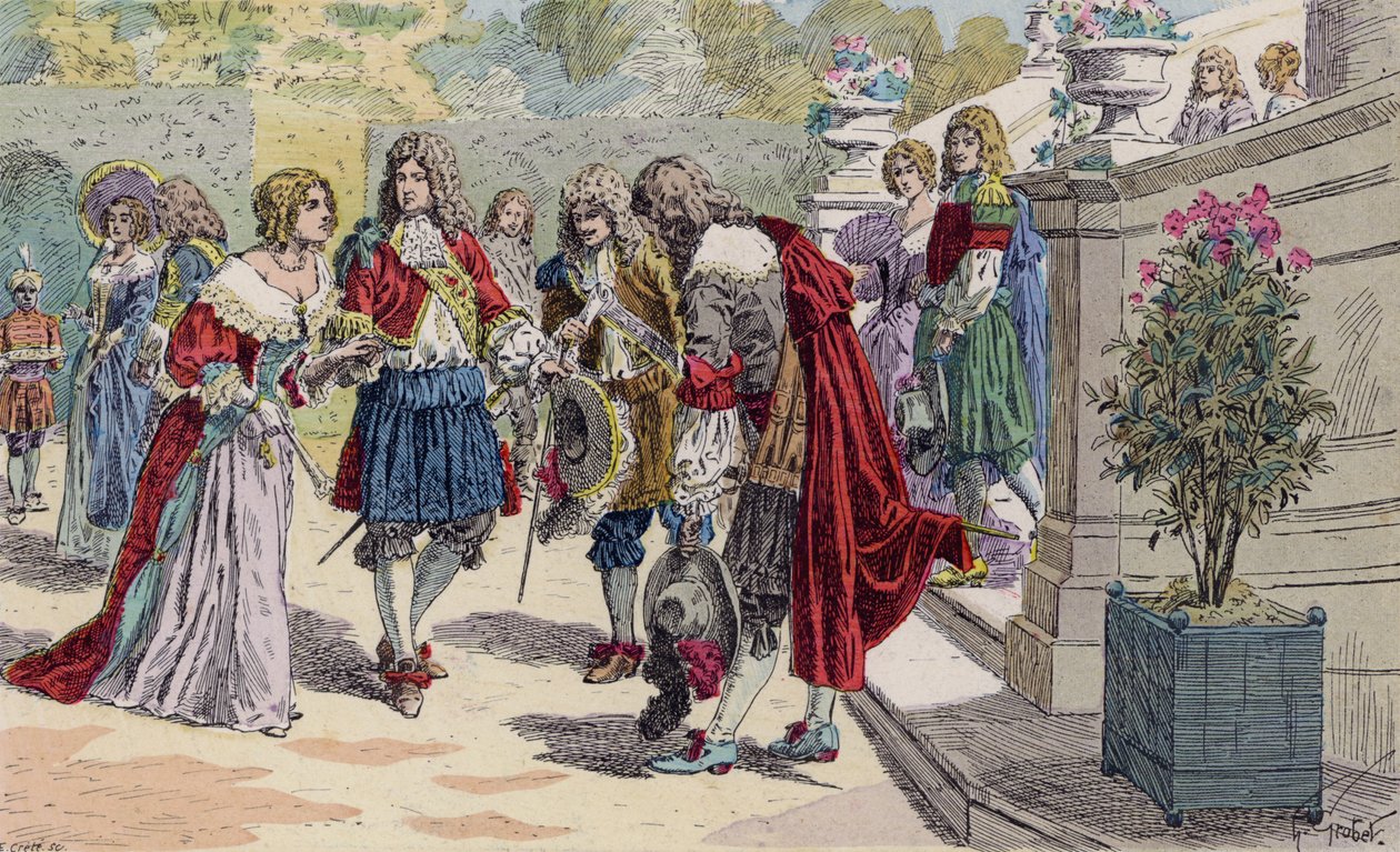 Ludwig XIV. von Frankreich und sein Hof in Versailles von French School
