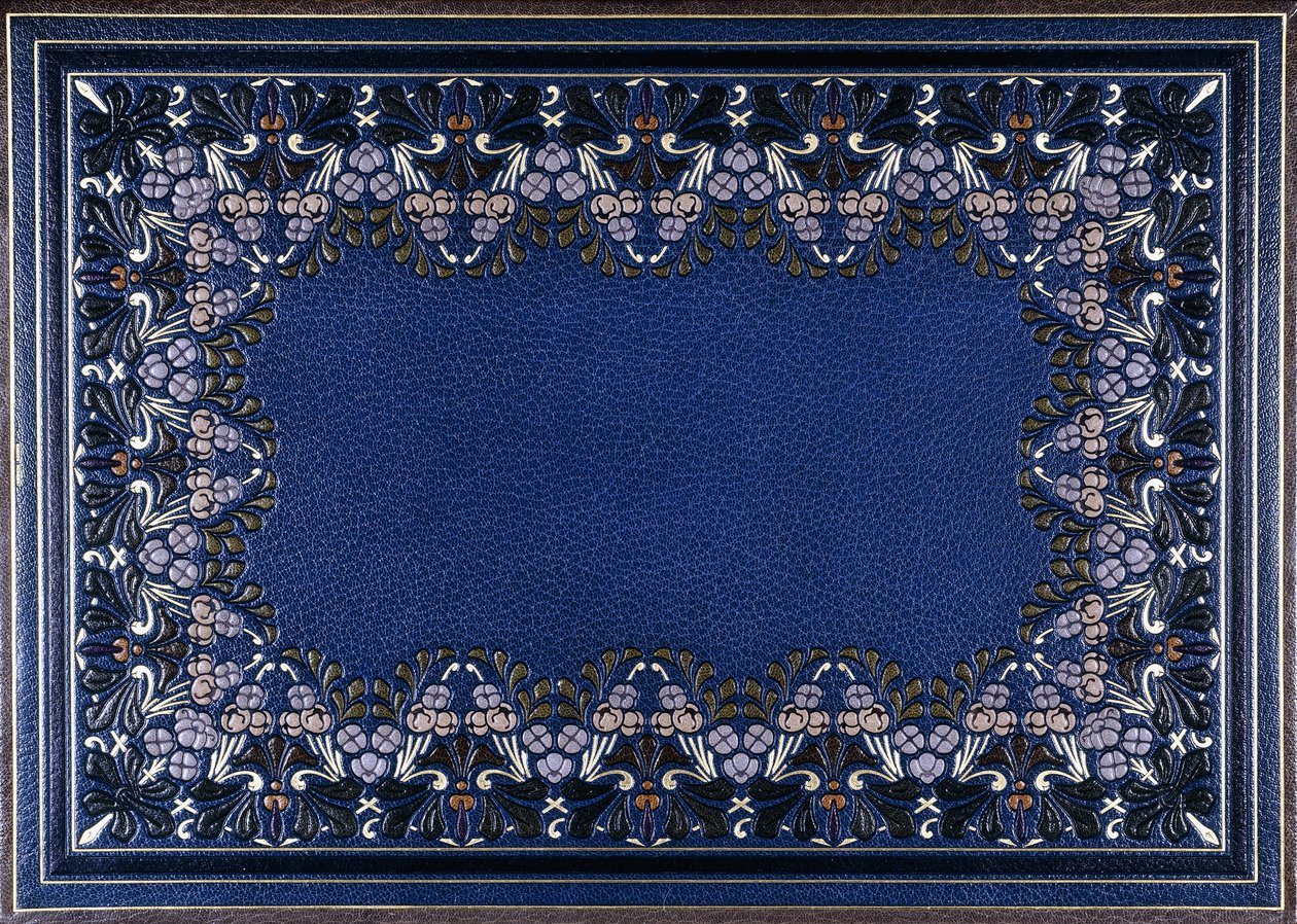Unterer Buchdeckel mit Blumendesign, 1886 von French School
