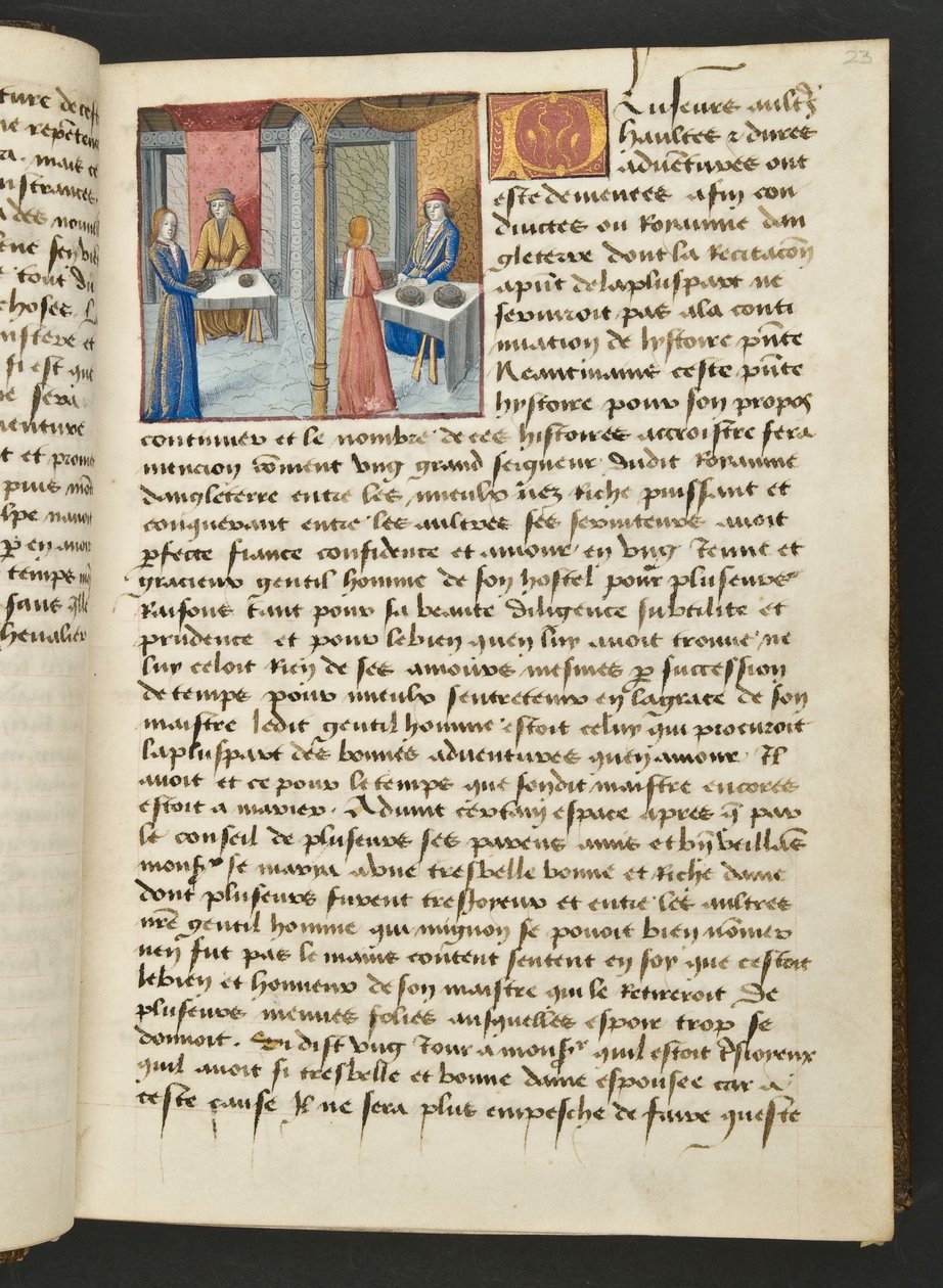 MS Hunter 252 023r Seite aus Cent Nouvelles Nouvelles, ca. 1461-62 von French School