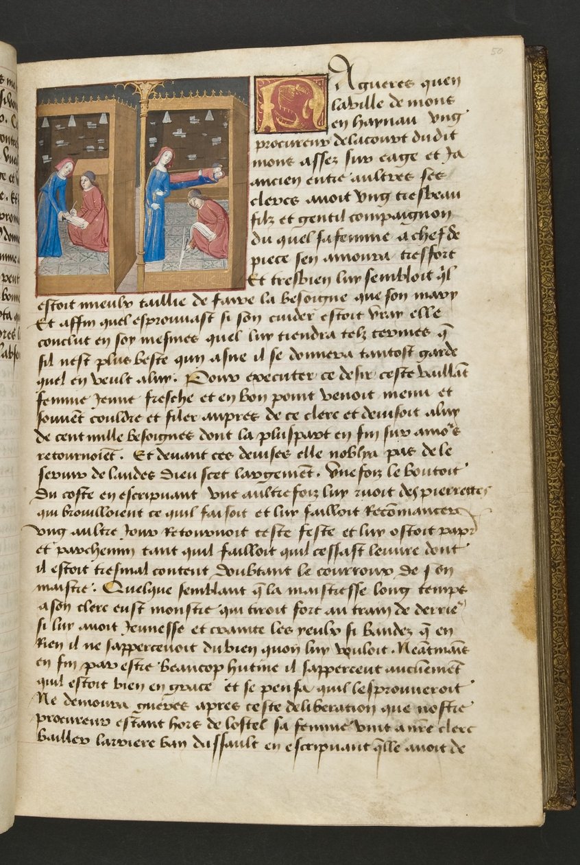 Seite aus Cent Nouvelles Nouvelles, ca. 1461-62 von French School
