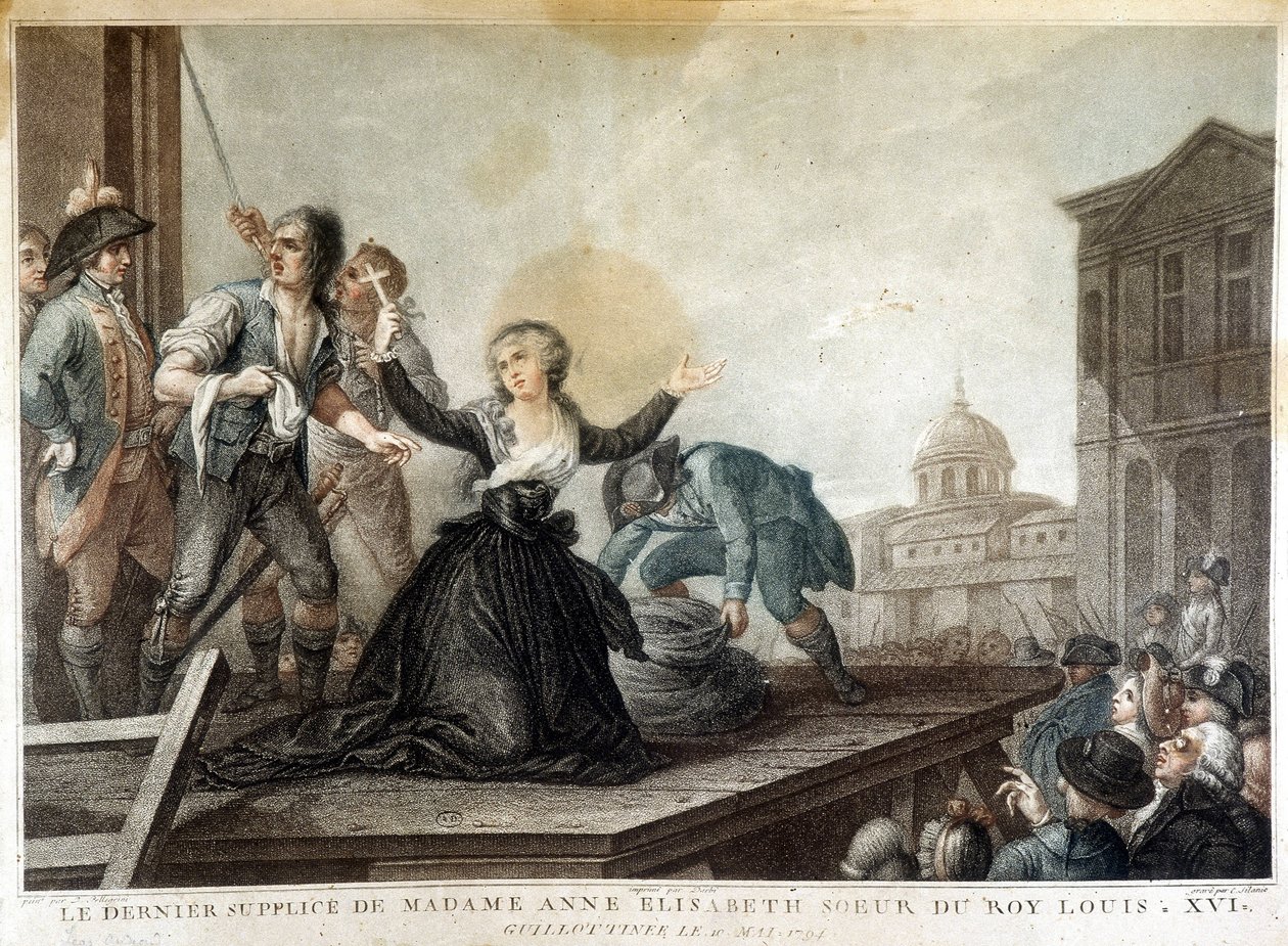 Madame Anne Elisabeth, Schwester von König Ludwig XVI. (1764-1793), Guillotine von French School