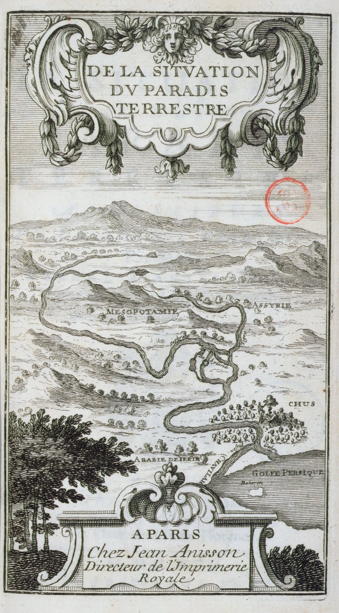 Karte aus De La Situation du Paradis Terrestre, 1691 von French School