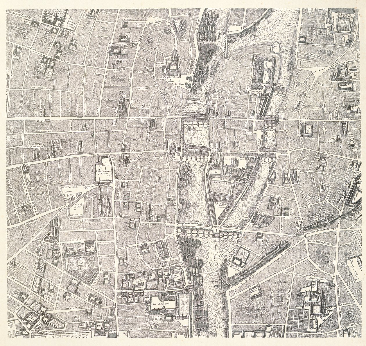 Karte von Paris, die Île de la Cité zeigt, aus dem Atlas de Paris von Jean de la Caille, 1714 von French School