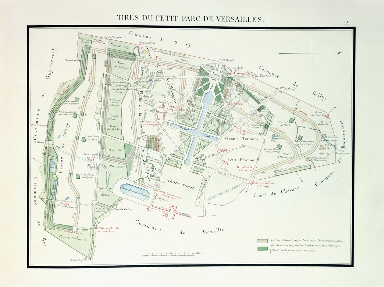 Karte des Kleinen Parks von Versailles, 1818-1819 von French School