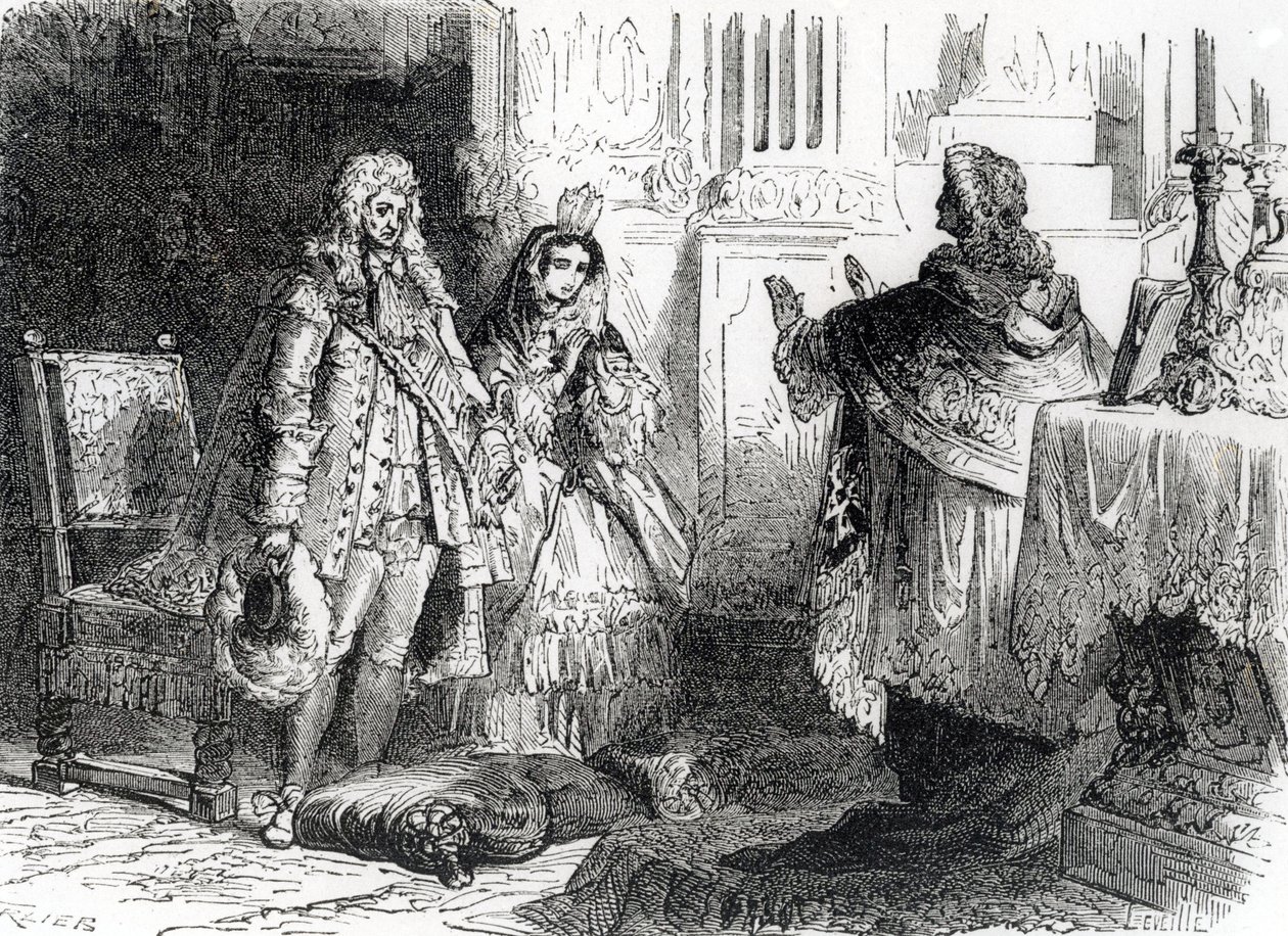 Heirat von Ludwig XIV. und Madame de Maintenon von French School