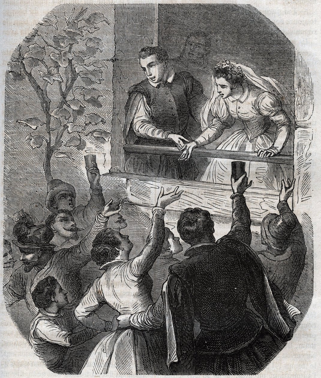 Heirat von Martin Guerre (um 1524) und Bertrande de Rols in Artigat (Ariege) am 15. Mai 1539. Gravur von 1871 in „Histoire Des Cocuses Celebres“ von Henry de Kock (1819-1892) von French School