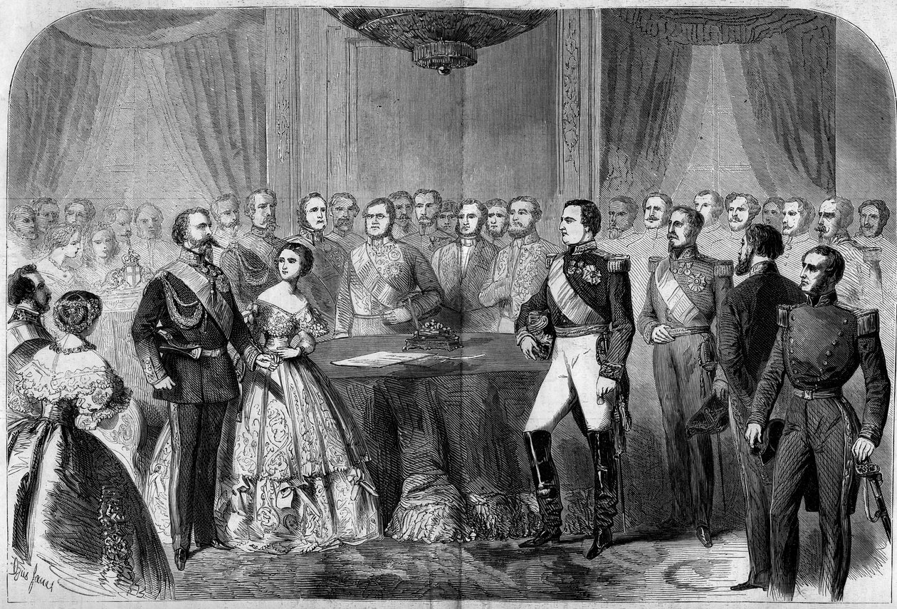 Hochzeit von Prinz Napoleon (1822-1891) und Prinzessin Clotilde von Savoyen (1843-1911) von French School