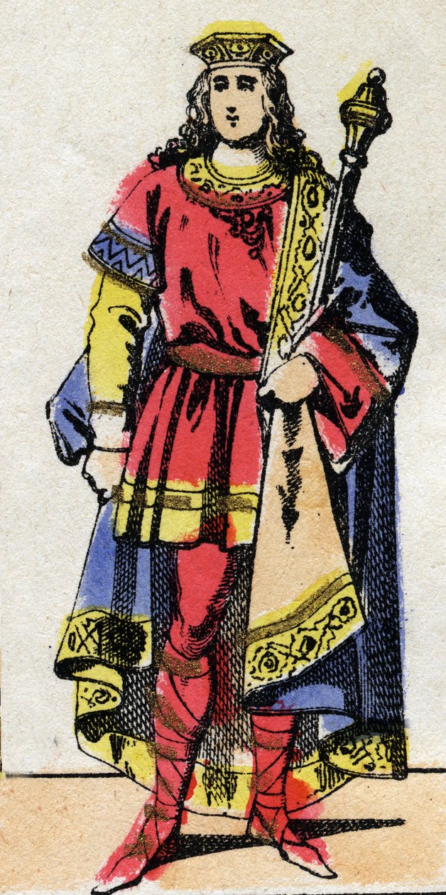 Merowingische Dynastie: Porträt von Thierry IV., König der Franken. Epinal-Bildgebung Ende des 19. Jahrhunderts. Private Sammlung. von French School