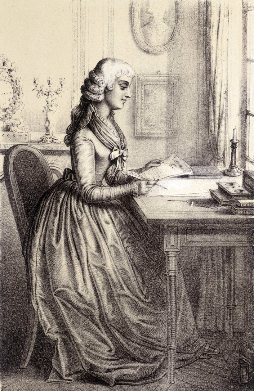 Mme Roland (1754 - 1793) - in „Galerie historique de la Revolution francaise“ von Alber Maurin von French School