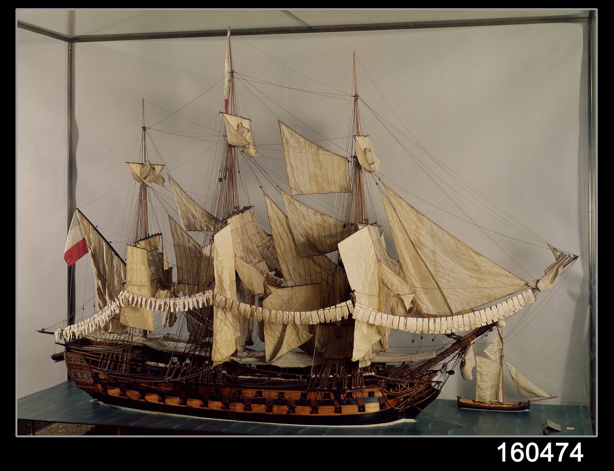 Modell des Schiffes LAchille, ein 74-Kanonen-Schiff, gebaut in Rochefort von French School