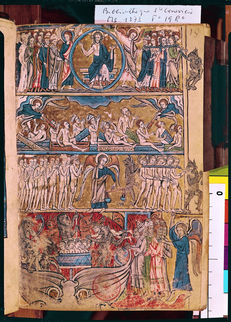 Ms 1273 f.19r Das Jüngste Gericht, aus einem Psalter von French School