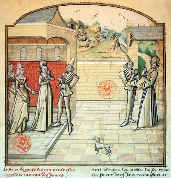 Ms 1560 Griseldis und ihr Ehemann der Marquis de Saluces, Illustration aus 