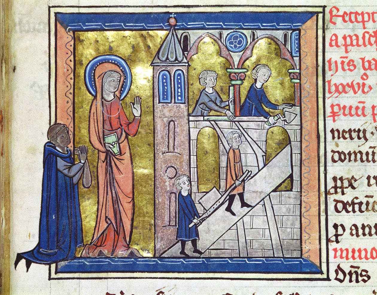 Ms 16261 f.20 Bau der Abtei, aus dem Censier de l