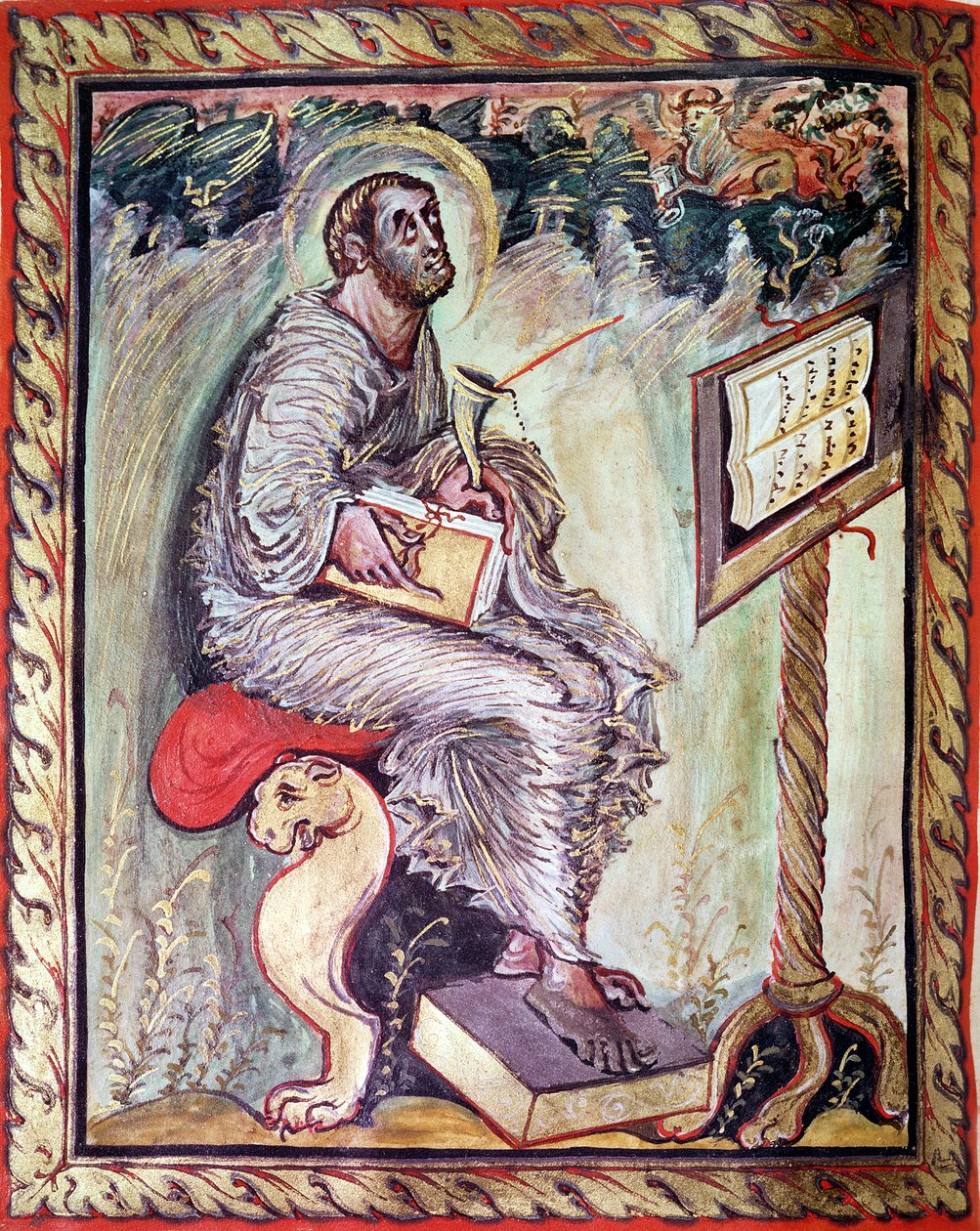 St. Lukas, aus den Ebbo-Evangelien, ca. 816-835 von French School