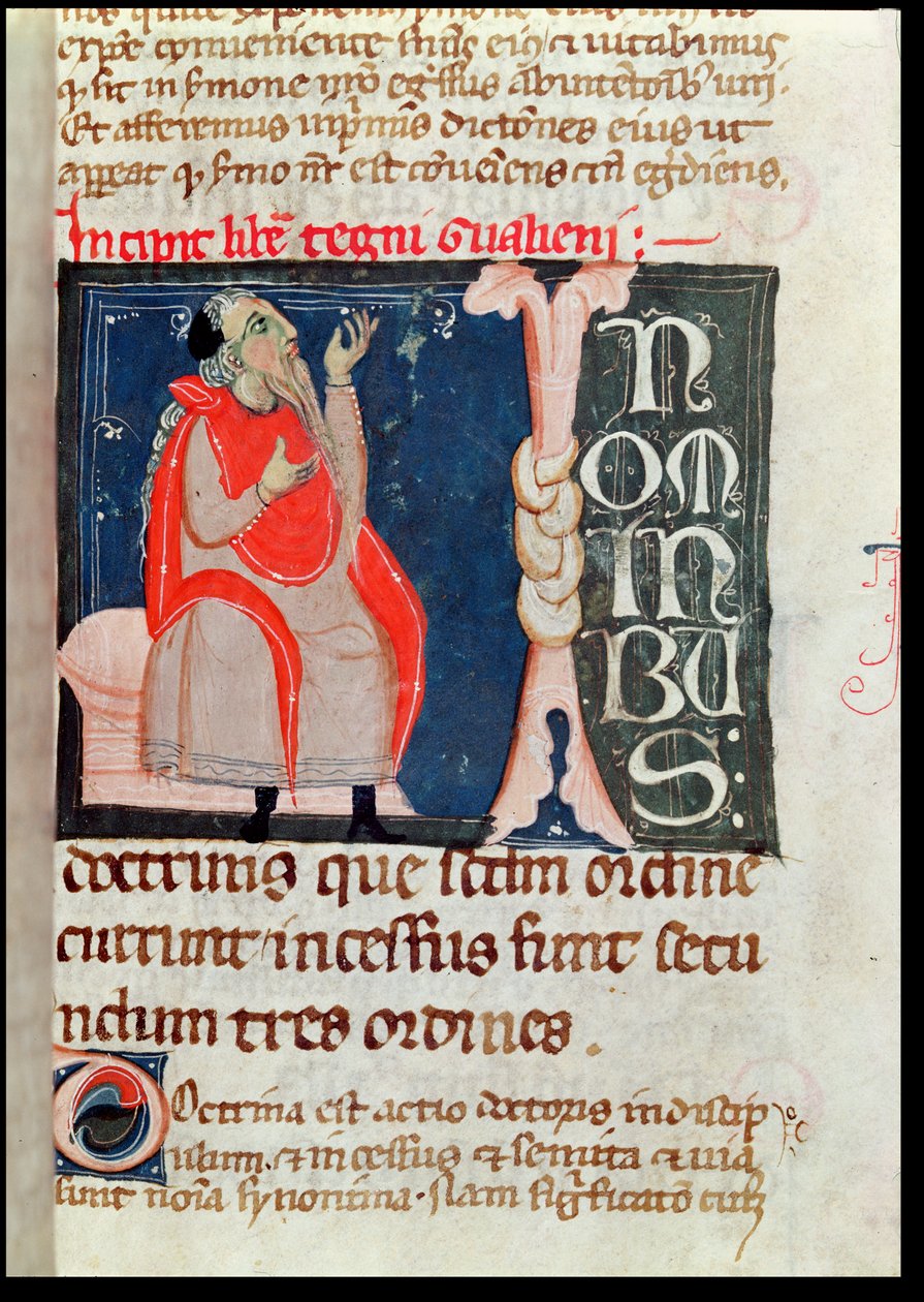 Ein Wissenschaftler, Illustration zu Beginn der Kommentare von Aliben Rhodonan zu Ars Parva von Galen von French School