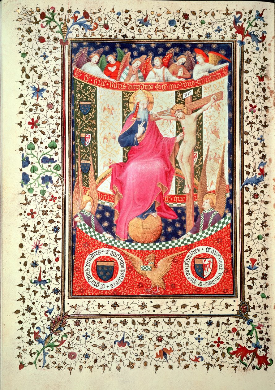 Die Dreifaltigkeit, aus den Boucicaut-Stunden, um 1410 von French School