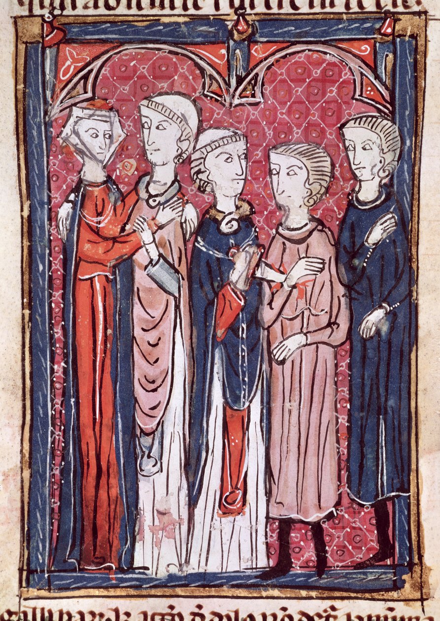 Ms 372 fol.141 Ein Engagement, aus Decrets de Gratien von French School