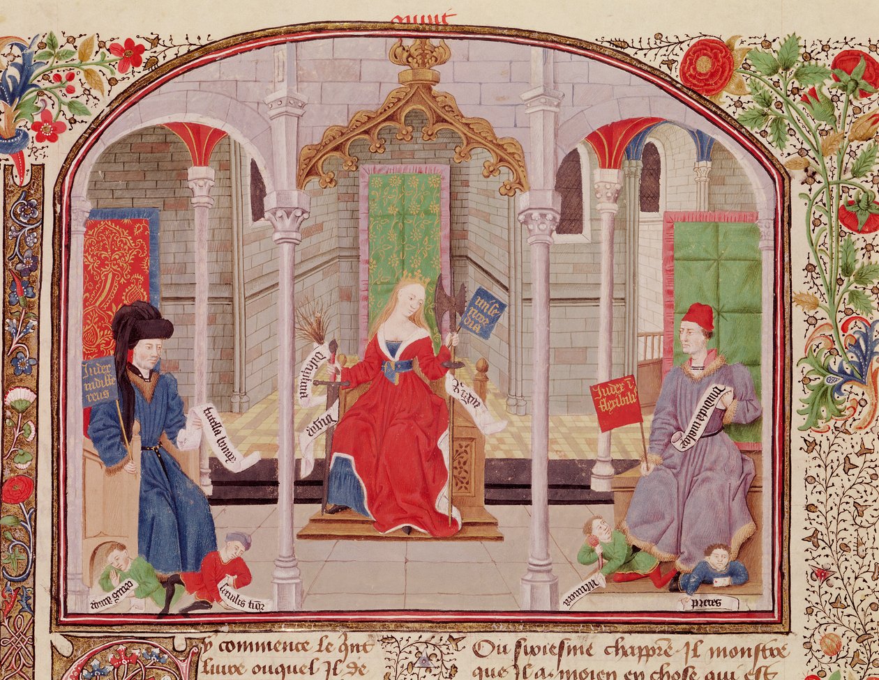 Ms 927 Fol.71v Die Theorie der Gerechtigkeit, aus Ethik, Politik und Ökonomie von Aristoteles (384-322 v. Chr.) von French School