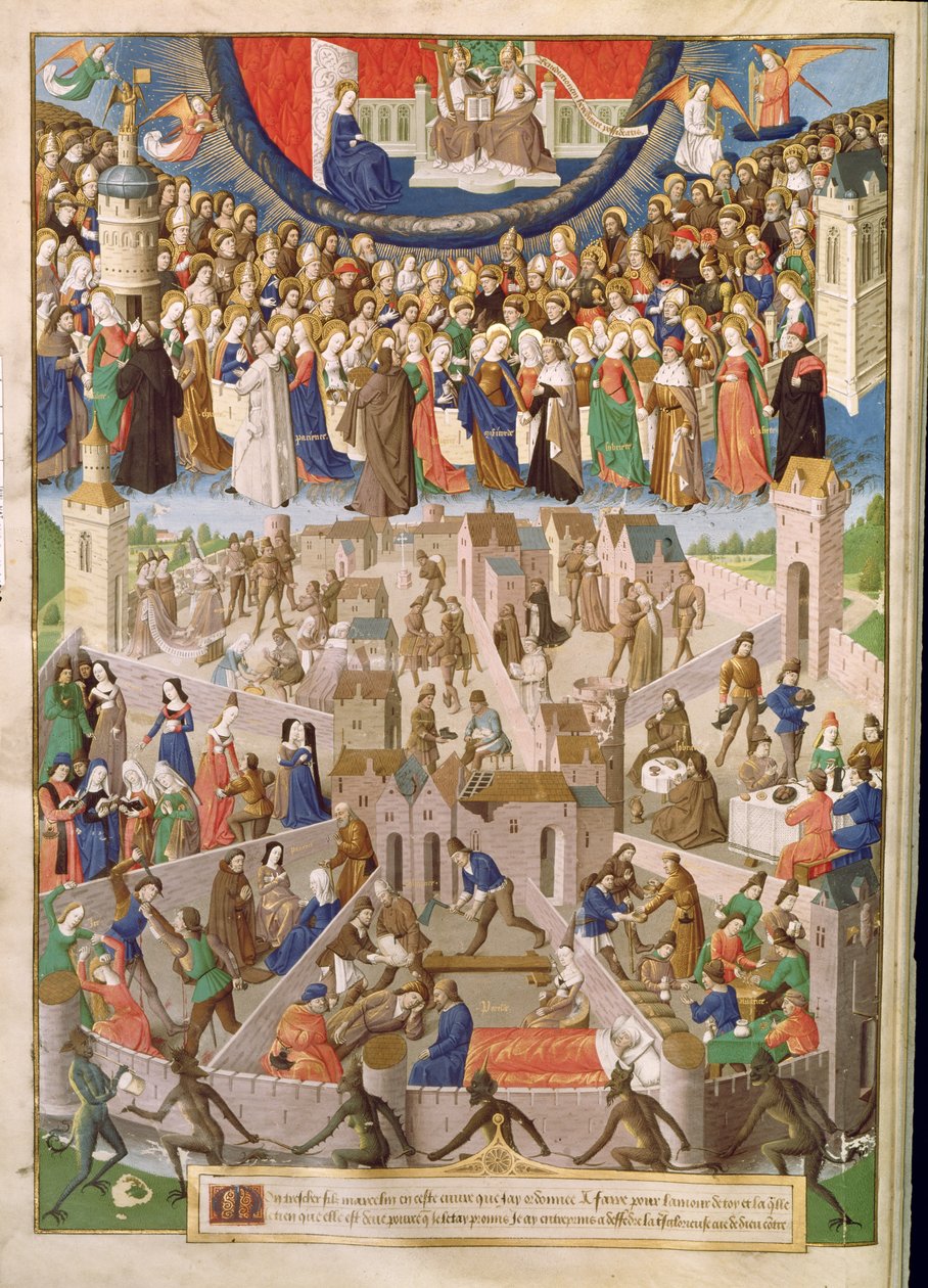 Die Stadt Gottes, aus einer Übersetzung der Werke von St. Augustinus von Raoul de Presles, ca. 1469-73 von French School