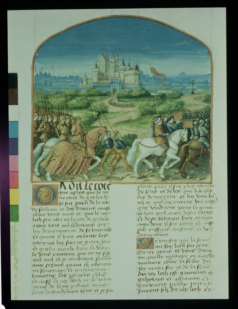 Seite aus Die Geschichte von Merlin von Robert de Boron, ca. 1482-89 von French School