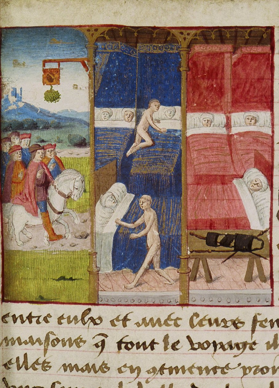 Herberge, aus "Les Cent Nouvelles Nouvelles", 1462 von French School
