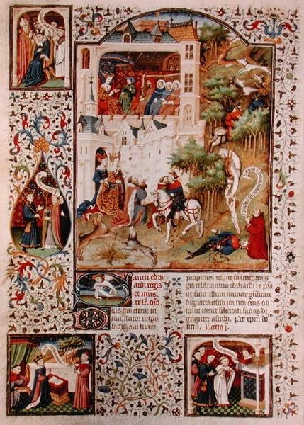 Ms Lat 17294 Der Tod von St. Edward dem Bekenner (1003-66) aus dem Brevier des Herzogs von Bedford, um 1424-1435 von French School