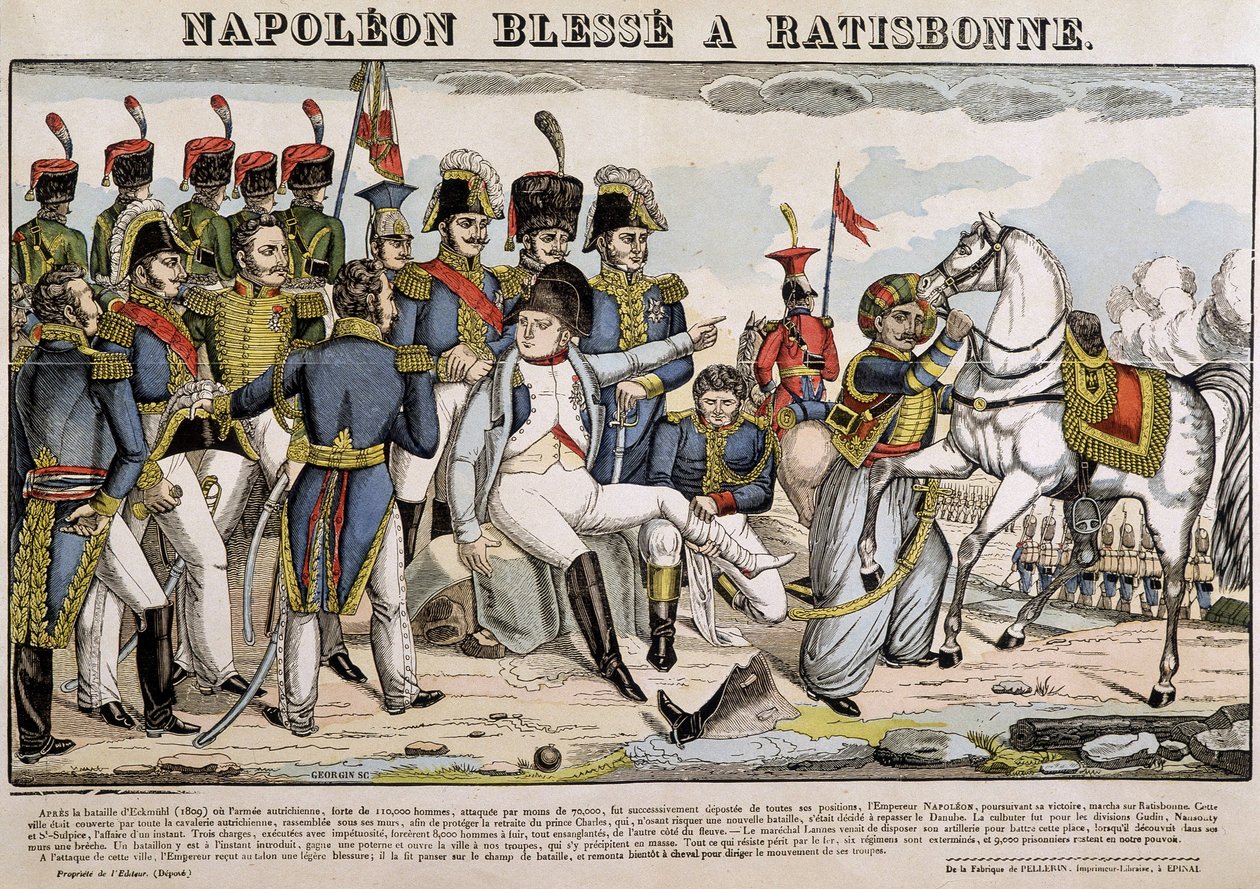 Napoleon verwundet in Regensburg - Bild von Epinal von French School