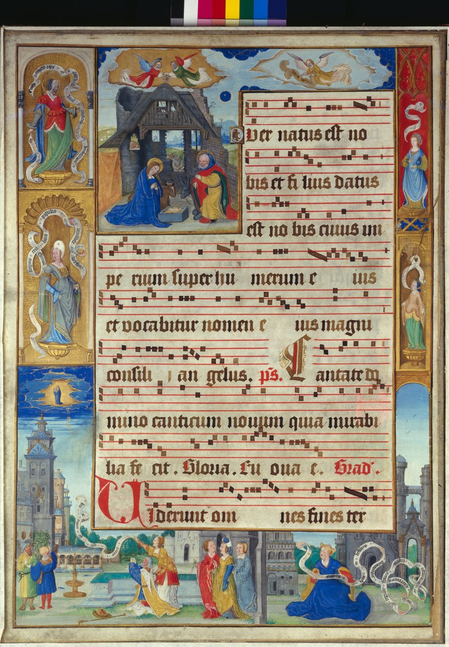 Geburt Christi mit Kaiser Augustus und einer Sibylle von French School