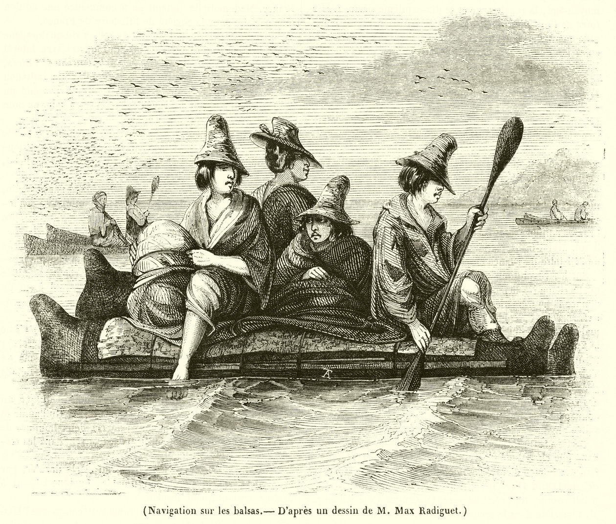 Navigation auf den Balsas (Gravur) von French School